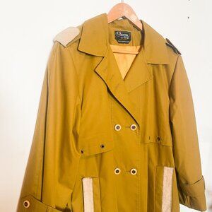 VINTAGE Dark Mustard Double-Breasted Oversized Trenchcoat